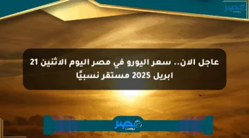 عاجل الآن.. سعر اليورو في مصر اليوم الإثنين 21 إبريل 2025 مستقر نسبيًا